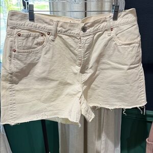 American Eagle Outfitters Off-White High-Rise Denim Shorts